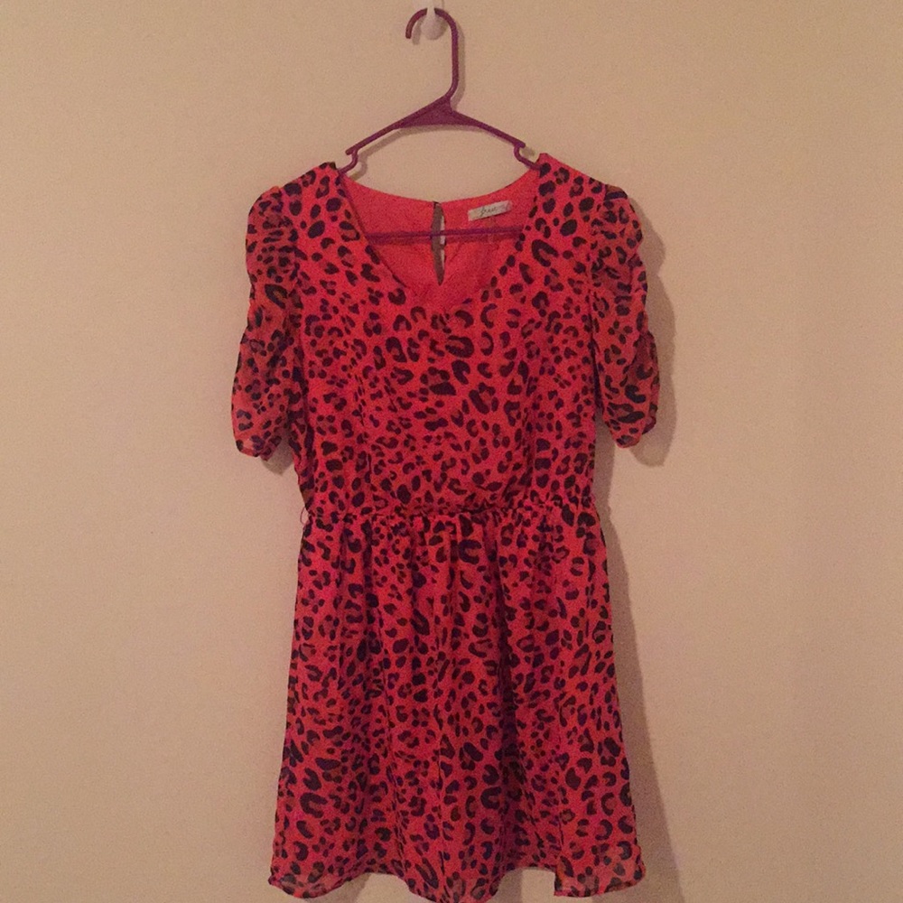 Pink & Black Leopard Print Dress
